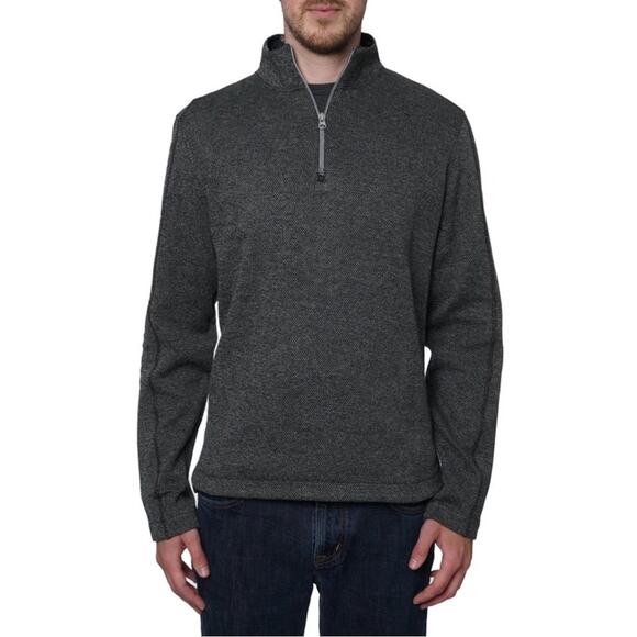 ROBERT GRAHAM The Getty 1/4 Zip Pullover Textured Knit Long Sleeve SZ Small NWT